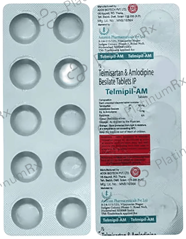 Telmipil AM 40mg/5mg Tablet 10 Tablet Spectra Therapeutics Pvt