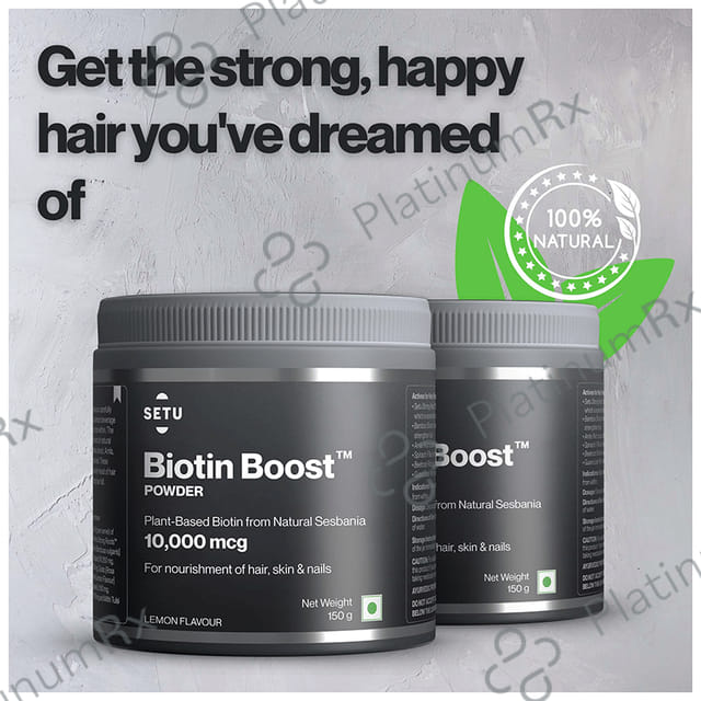 Setu Biotin Boost Powder for Hair, Skin & Nails Lemon