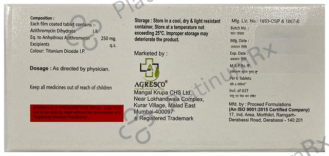 Agrosin 250mg Tablet 6s
