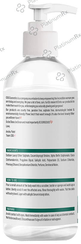 CGG Cosmetics 2% Salicylic Acid Serum-In Body Wash with Gentle Loffah Free