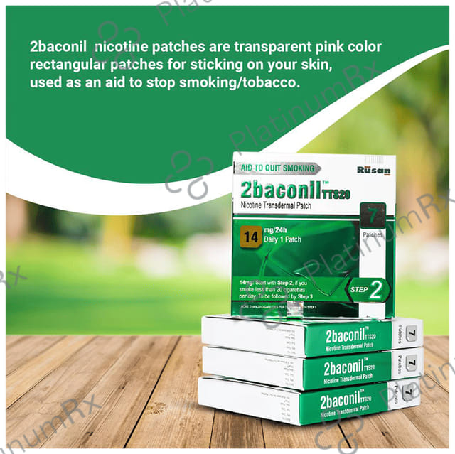 2baconil TTS20 14mg Step 2 Nicotine Transdermal Patch 7s