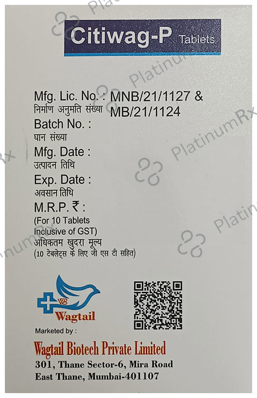 Citiwag P 500/800mg Tablet 10s