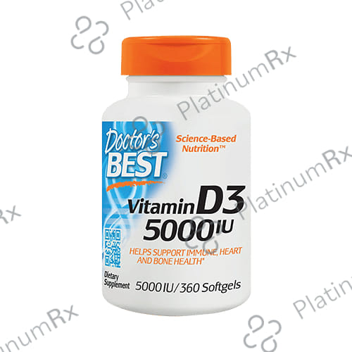 Doctor's Best Vitamin D3 5000IU Softgels - For Immunity, Heart & Bone Health 360 capsules