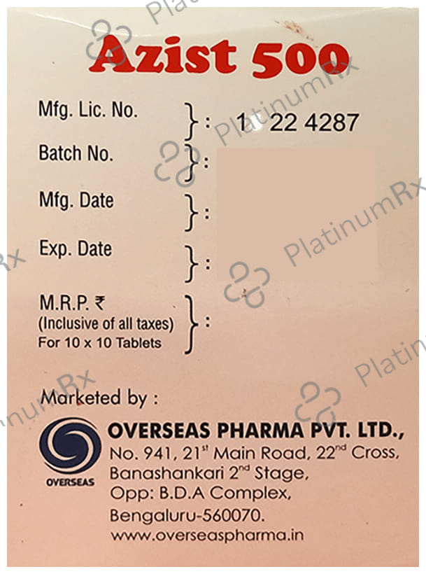 Azist 500mg Tablet 10s (Overseas)
