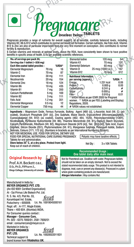 Pregnacare Tablet Gluten Free 30s