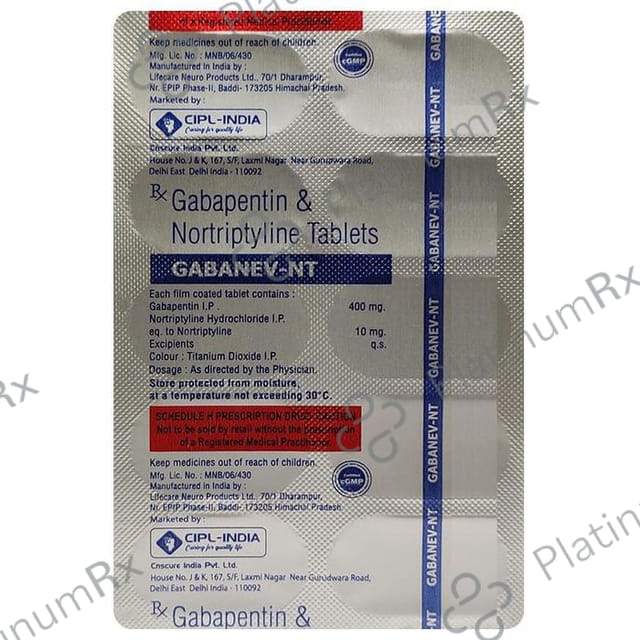 Gabanev-NT 400mg/10mg Tablet