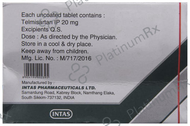 Sartel 20mg Tablet 15s