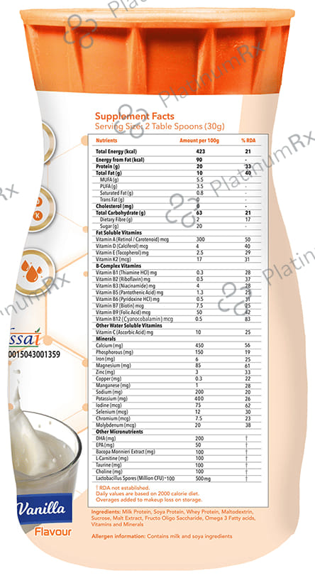 Evexia KinderPro with Bacopa Monnieri & Omega 3 Vanilla Flavour Powder 500 gm