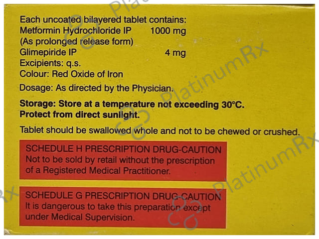 Glycomet GP 4/1000mg Forte Tablet PR 10s