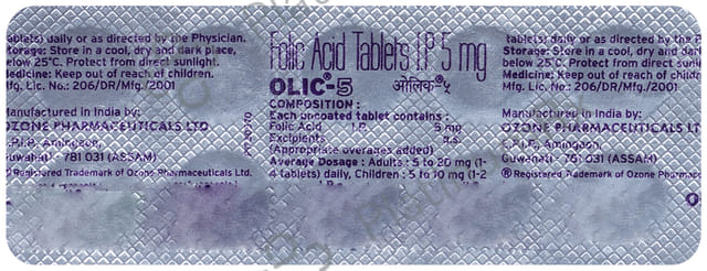 Olic 5000mcg Tablet 10s