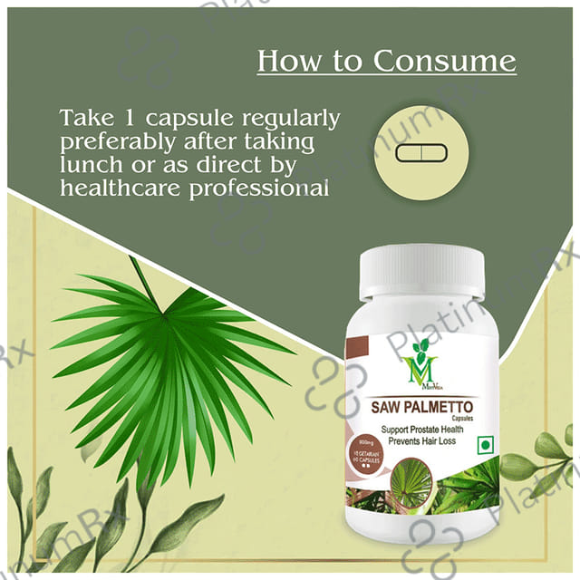 Mint Veda Saw Palmetto Vegetarian Capsules for Prostate Health and Hair Growth