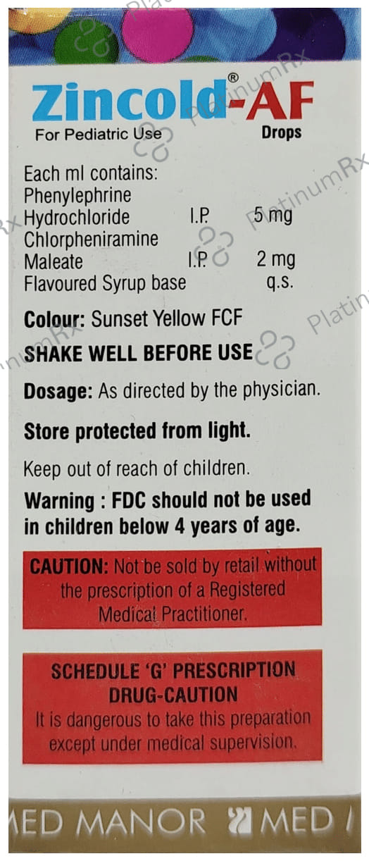 Zincold AF 2/5mg Oral Drops 15ml