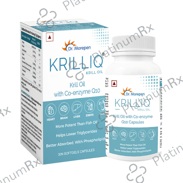 Dr. Morepen Krilliq Krill Oil with Co-Enzyme Q10 Softgel Capsule