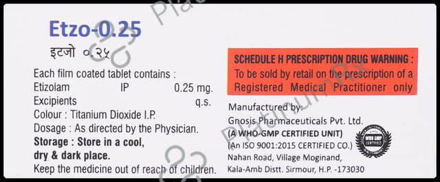 Etzo 0.25mg Tablet