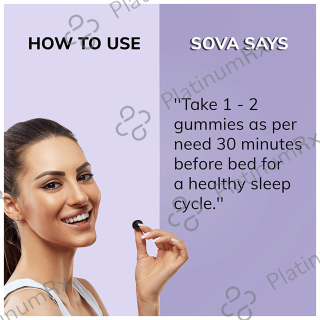 Sova Sleep Snack Probiotic Melatonin Gummies Blueberry Sugar Free