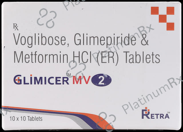 Glimicer MV 2/500/0.2mg Tablet ER 10s
