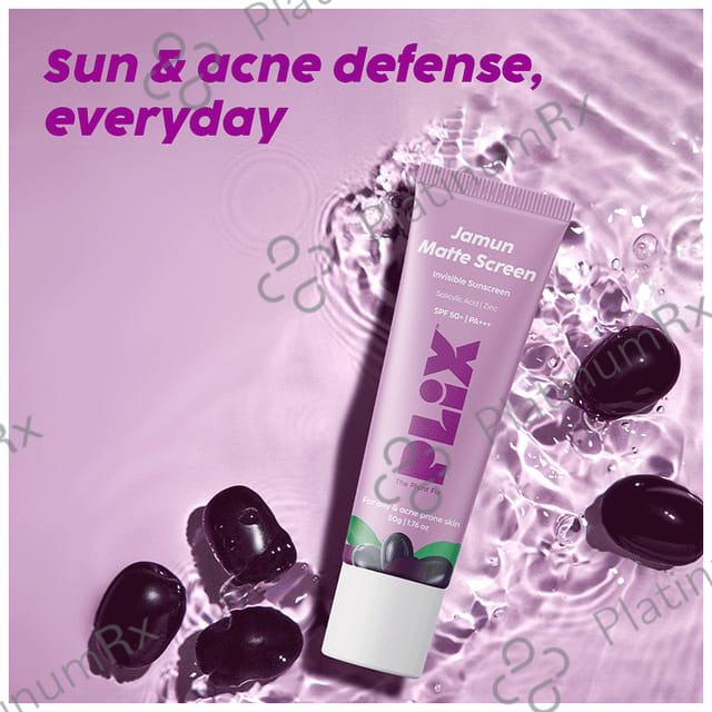 Plix Jamun Matte Screen Invisible Sunscreen SPF 50+ PA+++ Cream 50gm