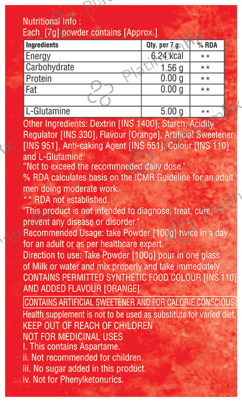 Nutrigrow L-Glutamine Post Workout Powder Orange