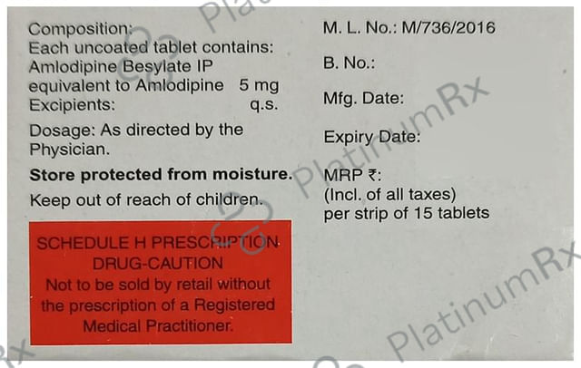 Amlosafe 5mg Tablet 15s