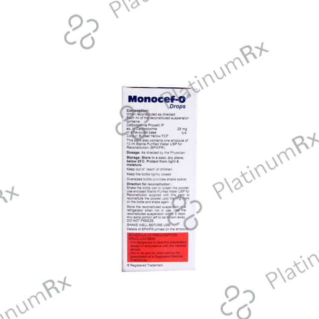 Monocef O 25mg Orange Peppermint Flavour Oral Drops 10ml