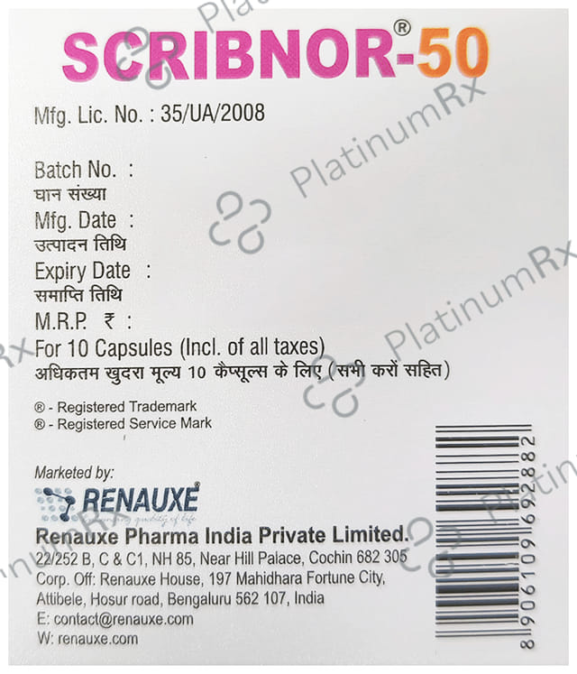 Scribnor 50mg Capsule