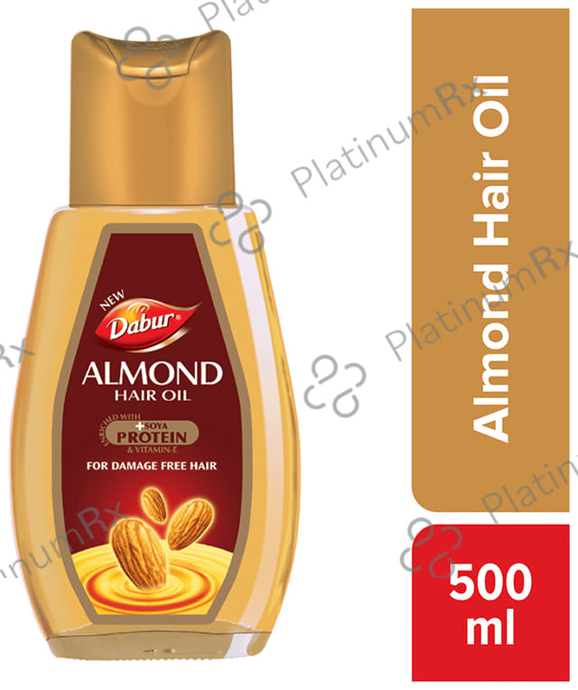 Dabur Almond Hair Oil with Soya Protein & Vitamin E - For Damage Free Hair 500 ml