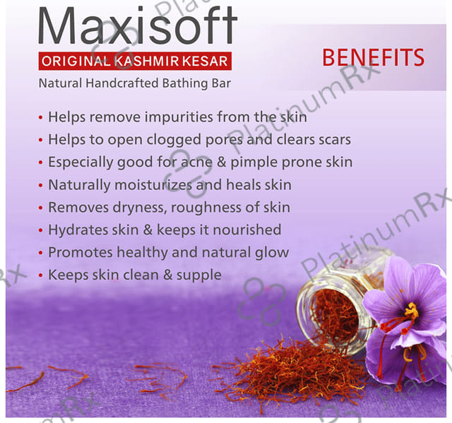 Maxisoft Original Kashmiri Kesar Bathing Bar (75gm Each) 3 units