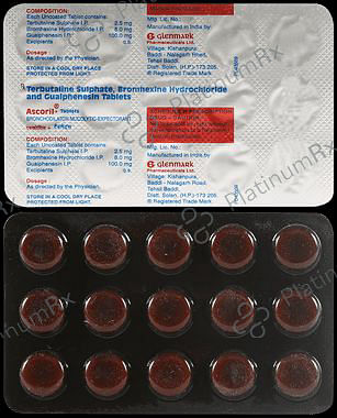 Ascoril Plus 8/100/2.5mg Tablet 15s