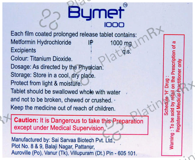 Bymet 1000mg PR Tablet 10s