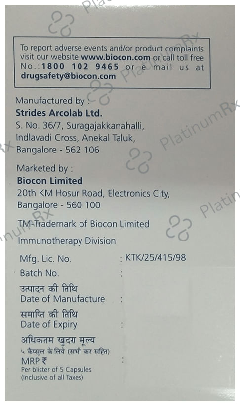 Psorid 50mg Capsule 5s