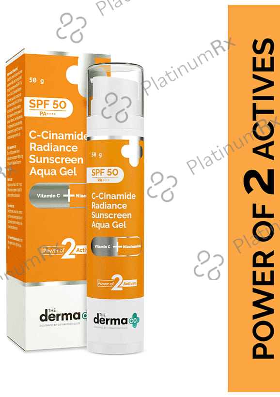 The Derma Co C Cinamide Radiance Sunscreen SPF 50 PA++++ Aqua Gel 50gm