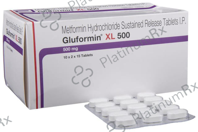Gluformin XL 500mg Tablet PR 15s