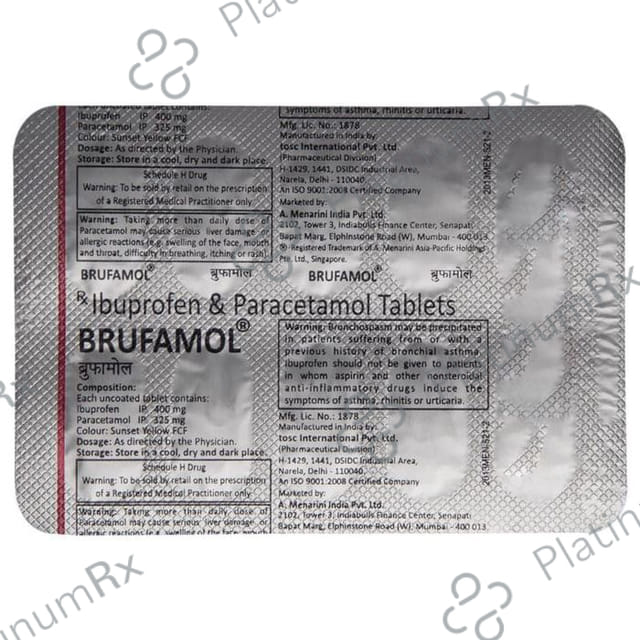 Brufamol 400/325mg Tablet 10s