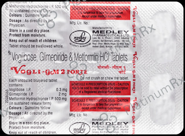 Vogli GM Forte 2/500/0.3mg Tablet SR 10s
