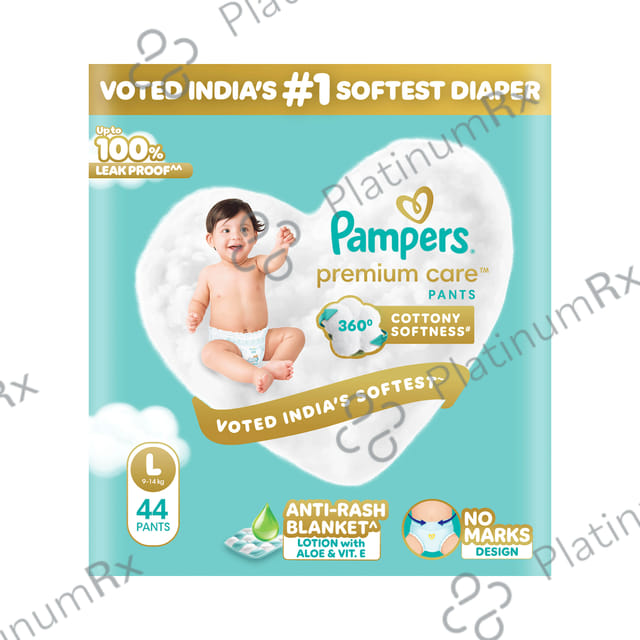 Pampers Premium Care Pants with Aloe Vera & Cotton-Like Softness - Size Large 44 diapers