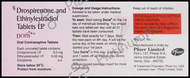 Doris 3/0.035mg Tablet 21s