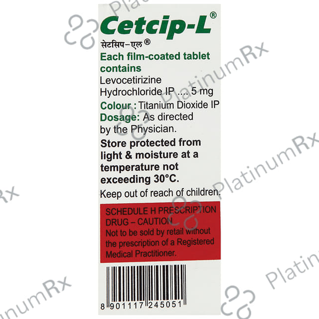 Cetcip L 5mg Tablet 10s