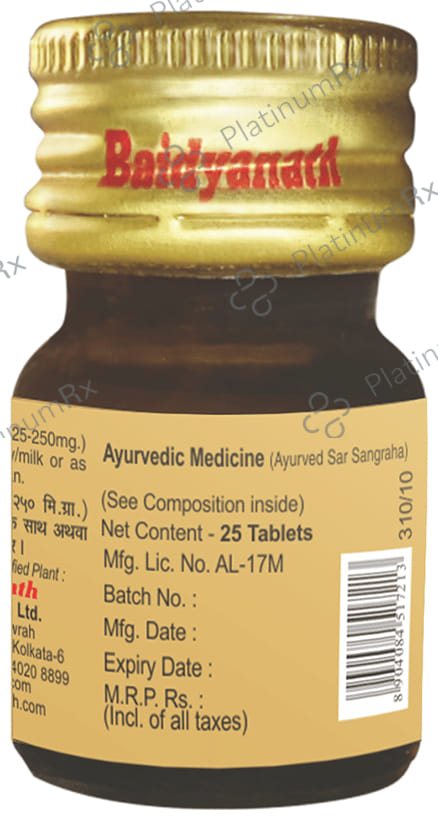 Baidyanath Sutshekhar Ras with Gold (Sw.Yu.) - For Digestive Care & Acidity Relief