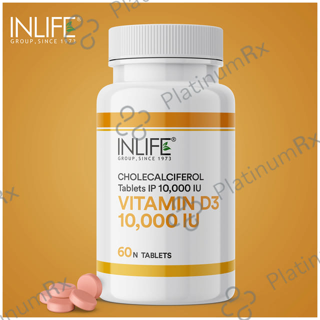 Inlife Vitamin D3 10000 IU Cholecalciferol Chewable Tablet 60s