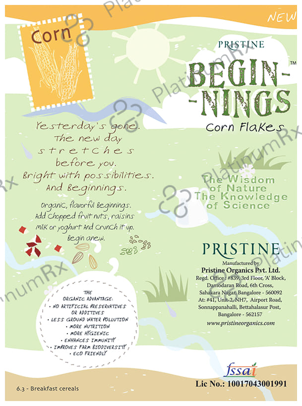 Pristine Beginnings Corn Flakes 150 gm