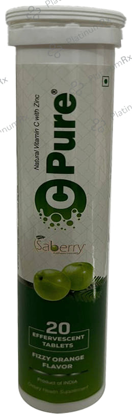C Pure Natural Vitamin C with Zinc Effervescent Tablet Fizzy Orange 20s