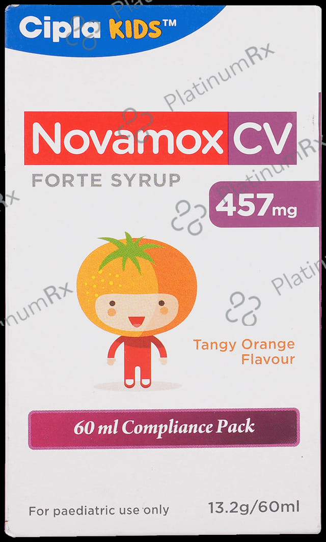 Novamox CV Forte 400/57mg Tangy Orange Syrup 60ml