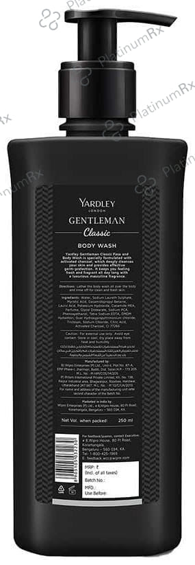 Yardley London Gentleman Classic Activated Charcoal Face and Body Wash