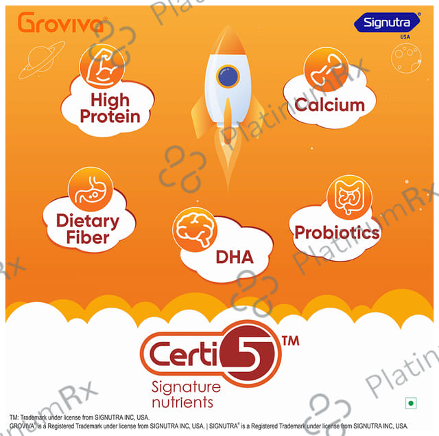 Groviva Child Nutrition for Physical Growth, Brain Development & Immunity Flavour Vanilla Powder 400gm