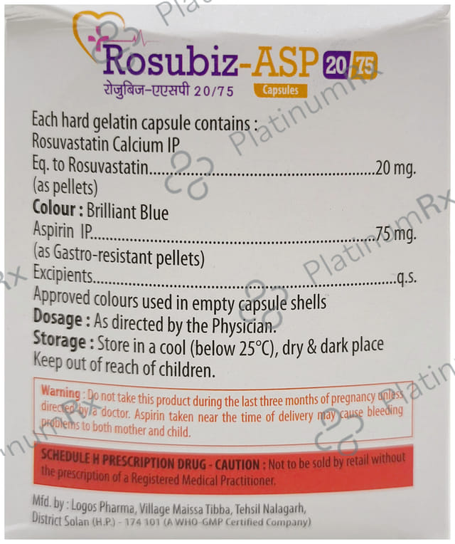 Rosubiz ASP 75/20mg Capsule 10s