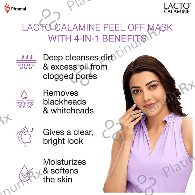 Lacto Calamine Peel Off Mask with Activated Charcoal and Vitamin E Mask 60gm