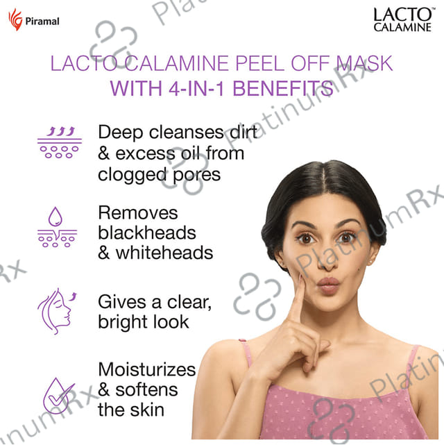 Lacto Calamine Peel Off Mask with Activated Charcoal and Vitamin E Mask 60gm