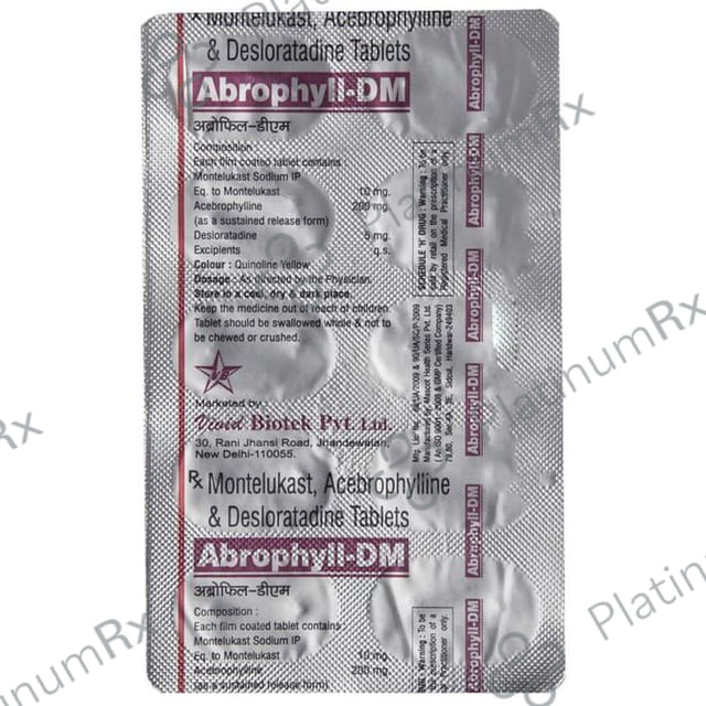 Abrophyll DM 200/5/10mg Tablet 10s