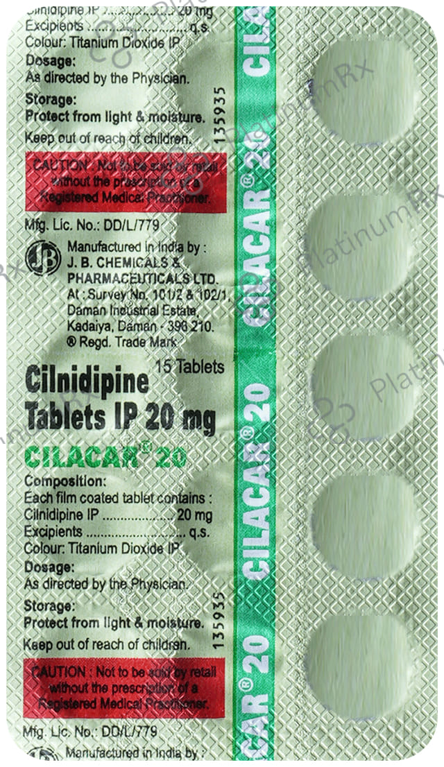 Cilacar 20mg Tablet 15s