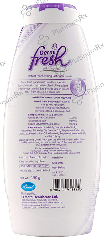 Dermifresh Prickly Heat Powder 150gm